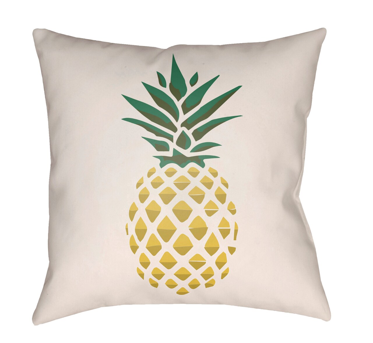 Tiwari Home 16" Yellow and Cream White Pineapple Printed Square Throw Pillow Cover